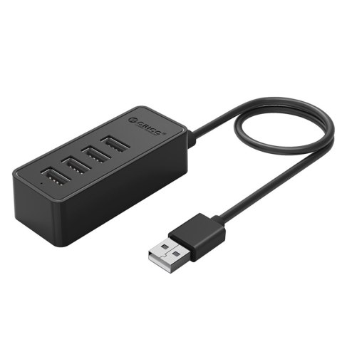 Hub rozdzielacz W5P-U2-100 4x USB-A microUSB 5V 1m - czarny