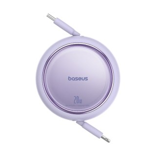 Kabel przewód zwijany Free2Pull USB-C - iPhone Lightning 20W 1m - fioletowy