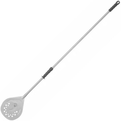 Łopata do pizzy Olimpia okrągła perforowana z przesuwanym uchwytem 200 x 1700 mm