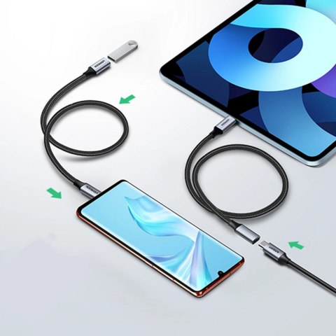 Przedłużacz kabla przewodu USB-C PD QC 100W 5A 10Gbps 0.5m - szary