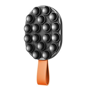 Uchwyt magnetyczny na telefon 4.7-7'' z przyssawkami na szybę lustro - czarno-pomarańczowy