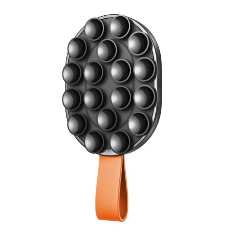 Uchwyt magnetyczny na telefon 4.7-7'' z przyssawkami na szybę lustro - czarno-pomarańczowy