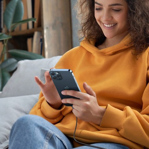 Kabel przewód Lightning - USB-C MFi 1.5 m - szary