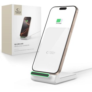 Ładowarka bezprzewodowa do smartfona w formie stojaka 15W - biała