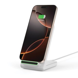 Ładowarka bezprzewodowa do smartfona w formie stojaka 15W - biała