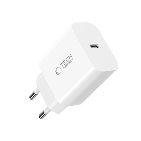 Ładowarka sieciowa USB-C z kablem USB-C PD 20W - biała