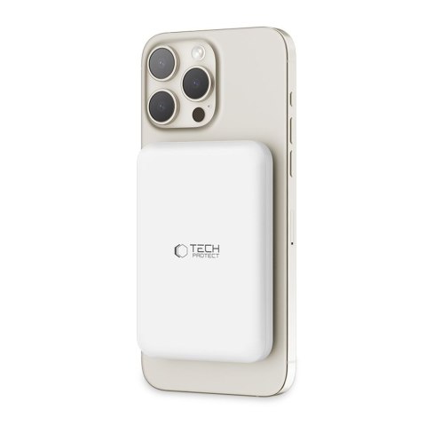 Powerbank 5000mAh z MagSafe USB-C 15W z kablem USB-C - biały