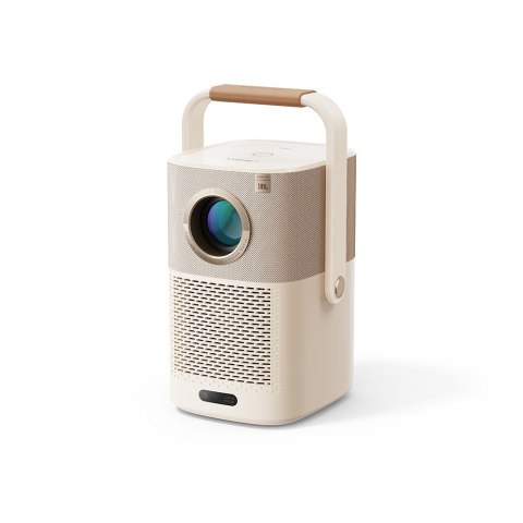 Projektor multimedialny bezprzewodowy FullHD 1080p LCD z głośnikami JBL WiFi BT T2 Plus - beżowy