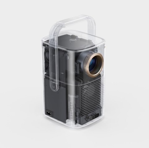 Projektor multimedialny bezprzewodowy FullHD 1080p LCD z głośnikami JBL WiFi BT T2 Plus - beżowy