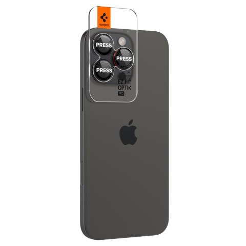 Szkło hartowane na aparat do iPhone 14 Pro/Pro Max/15 Pro/Pro Max/16 Pro/16 Pro Max - czarne z czerwoną obwódką
