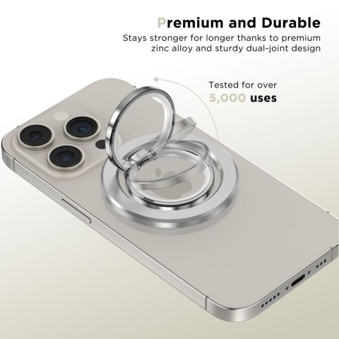 Uchwyt ring magnetyczny na palec z MagSafe do smartfona - srebrny