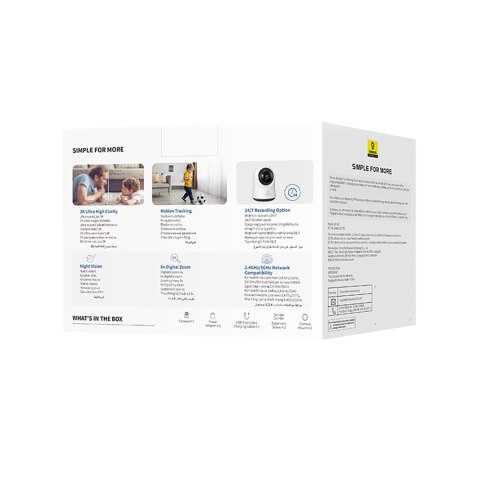 Kamera wewnętrzna Security P1 Pro do monitoringu microSD Wi-Fi 3K AI - biała