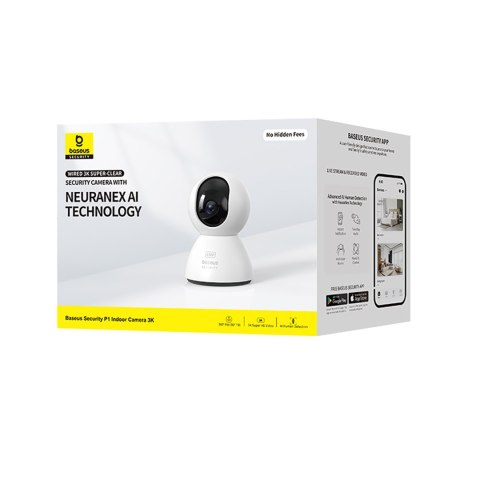 Kamera wewnętrzna Security P1 do monitoringu microSD Wi-Fi 3K - biała