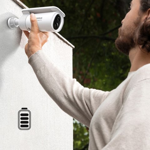 Kamera zewnętrzna solarna Security S1 do monitoringu 2K 8x 8 GB 400 lm - biała