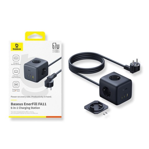 Listwa zasilająca kostka USB-A USB-C gniazdo EU 67W 1.5m