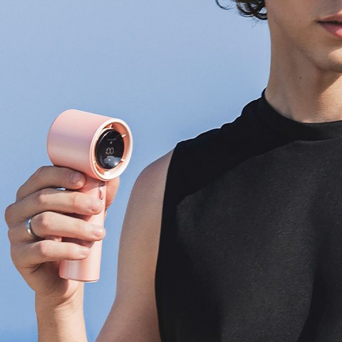 Mini wiatrak wentylator dmuchawa przenośna - 3600mAh - różowy
