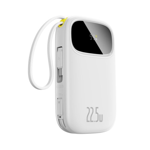 Powerbank 20000mAh 22.5W z wyświetlaczem kablami USB-C iPhone Lightning - biały