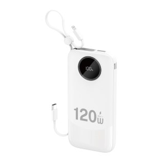 Powerbank K13 10000mAh z wbudowanym kablem - biały