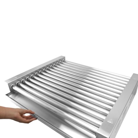 Podgrzewacz grill rolkowy do parówek hot-dogów dwustrefowy XL 14 rolek 65 cm 2000 W