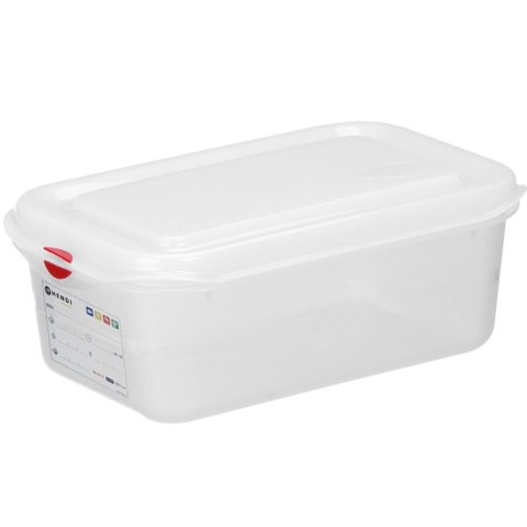 Pojemnik spożywczy GN 1/4 z etykietą pokrywką 4.3 l 265x162x150 mm