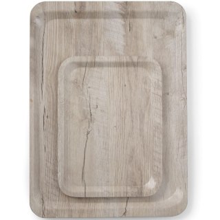 Taca do serwowania prostokątna antypoślizgowa 240x340 mm - jasne drewno