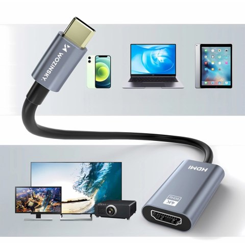Adapter przejściówka USB-C - HDMI 4K 60Hz - czarny