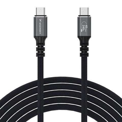 Kabel przewód Thunderbolt 4 USB-C 240W 4K 1.5m - czarny
