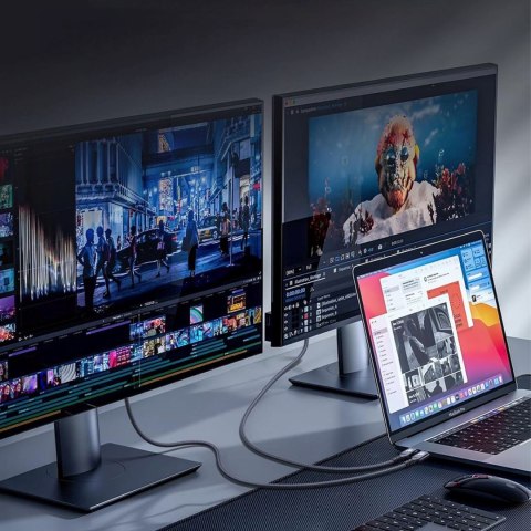 Kabel przewód Thunderbolt 4 USB-C 240W 4K 1.5m - czarny