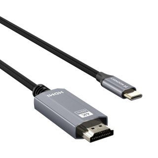 Kabel przewód USB-C - HDMI 4K 60Hz 1.8m - czarny