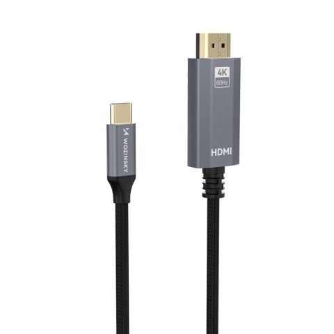 Kabel przewód USB-C - HDMI 4K 60Hz 1.8m - czarny