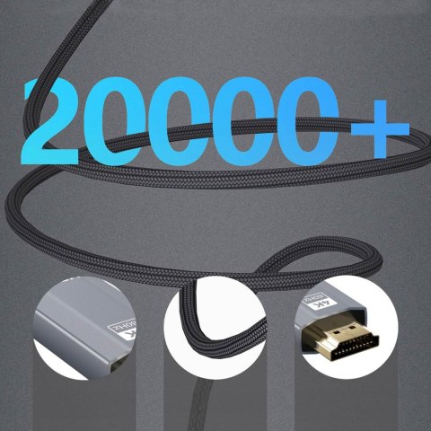 Kabel przewód USB-C - HDMI 4K 60Hz 1.8m - czarny