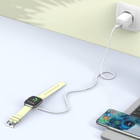 Ładowarka indukcyjna do zegarka Apple Watch USB-A 3W 1m - biała