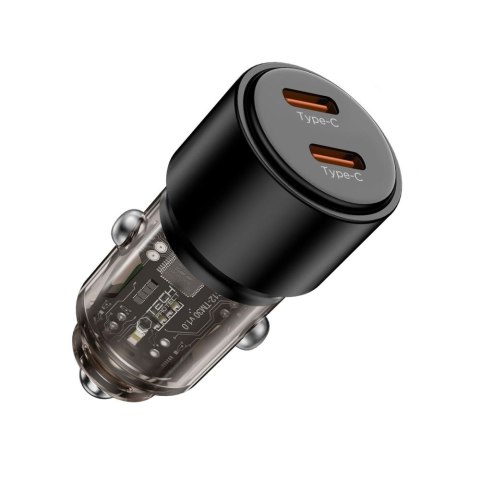 Ładowarka samochodowa 2x USB-C PD 100W - czarna