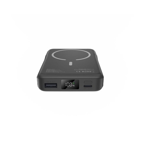 Powerbank magnetyczny PB31 10000mAh 15W MagSafe z kablami USB-C iPhone Lightning - czarny
