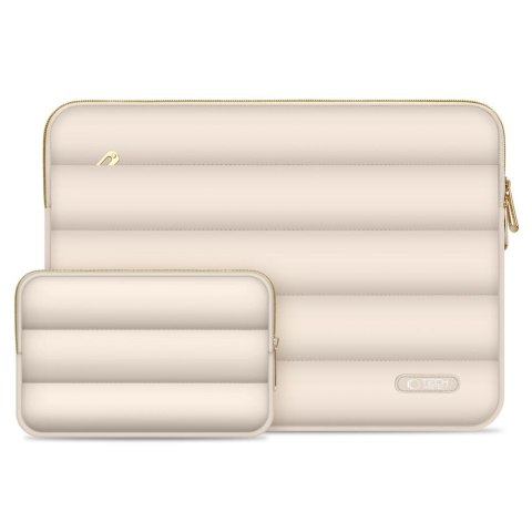 Torba pokrowiec Puffy na laptop tablet 13-14'' + etui na akcesoria - beżowy