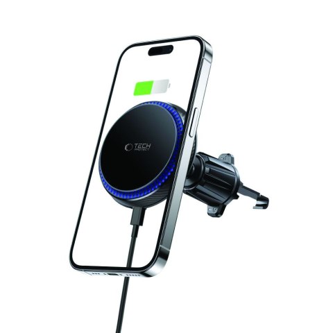Uchwyt samochodowy z ładowarką indukcyjną MagSafe 15W na kratkę nawiewu - czarny