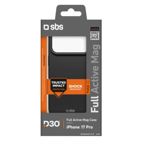Etui case na iPhone 17 Pro z technologią D3O Full Active Mag - czarne