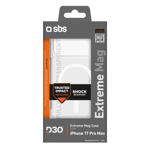 Etui na iPhone 17 Pro Max z technologią D3O Extreme Mag - przezroczyste