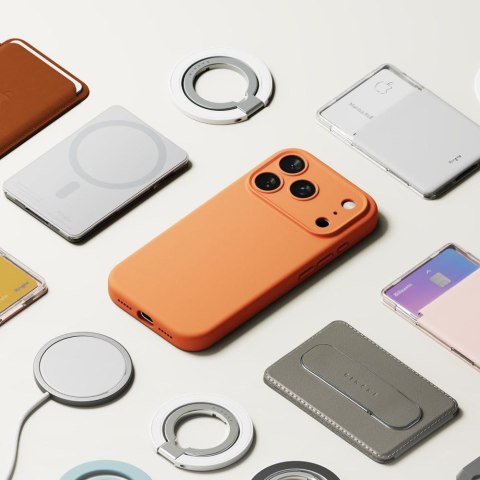 Etui plecki na iPhone 17 Pro Max Silicone Magnetic MagSafe - pomarańczowe