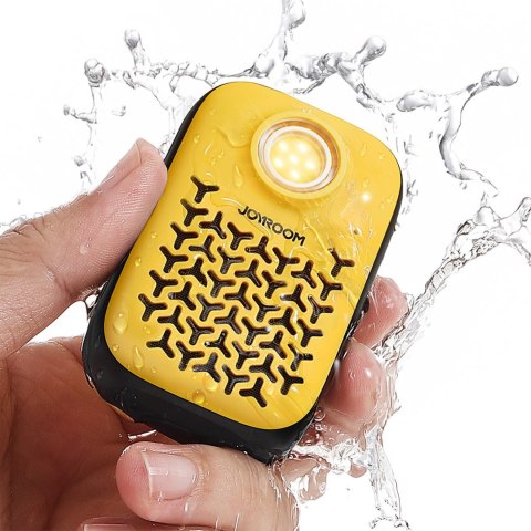 Głośnik przenośny z latarką magnesem klipsem Bluetooth IP67 - żółty