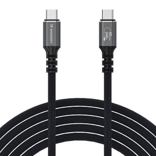 Kabel przewód USB-C Thunderbolt 4 240W 2m 4K - czarny