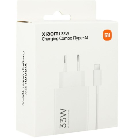Ładowarka sieciowa USB-A 33W z kablem USB-C - biała