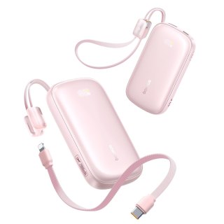 Powerbank 20000mAh 22.5W z wyświetlaczem kablem EnerFill FC21 Qpow 3 Ultra - różowy