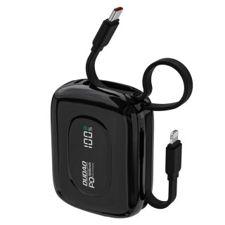 Powerbank K32 10000 mAh z wbudowanym kablem USB-C iPhone Lightning 22.5W - czarny