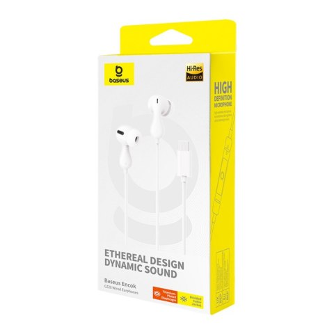 Słuchawki przewodowe douszne Encok CZ20 USB-C - białe