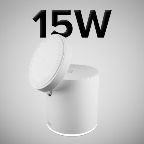 Stacja ładująca 2w1 bezprzewodowa magnetyczna do smartfona słuchawek - biała
