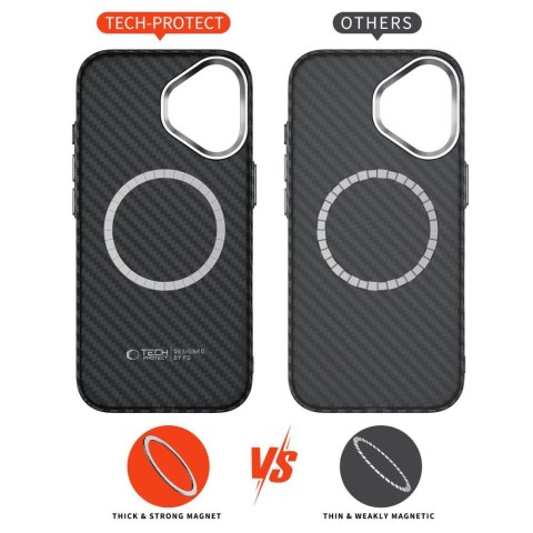 Etui ochronne case na iPhone 17 MagSafe Ion Carbon - czarno-srebrne