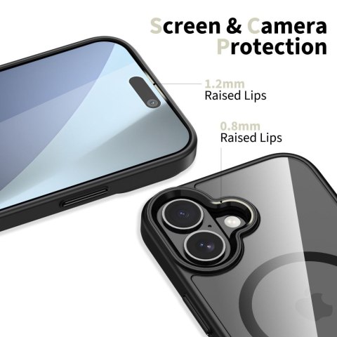 Etui pokrowiec case na iPhone 17 MagSafe MagMat - przezroczysto-czarne