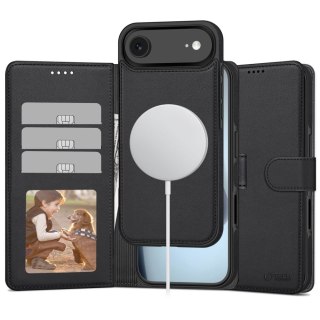 Etui pokrowiec z klapką miejscem na karty do iPhone 17 Air MagSafe Wallet - czarny mat