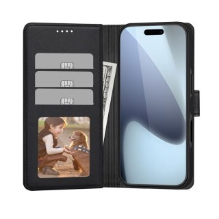 Etui pokrowiec z klapką miejscem na karty do iPhone 17 Air MagSafe Wallet - czarny mat